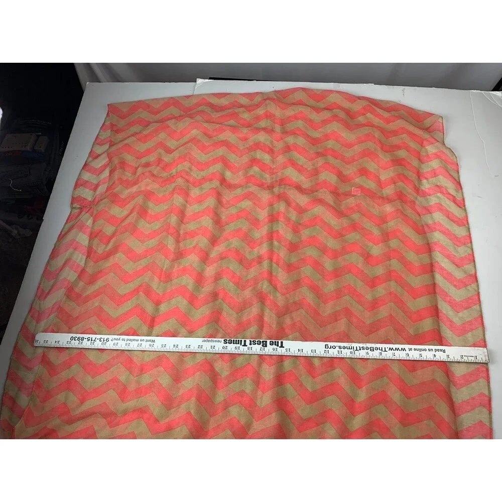Coral Beige Chevron Infinity Scarf Lightweight Sheer Loop Scarf Women’s